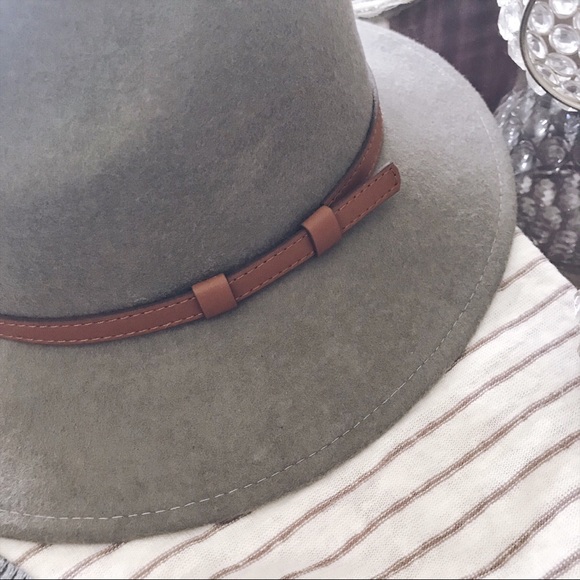 NEW! 100% Wool Felt Panama Hat, Wide Brim Gray - Picture 2 of 5